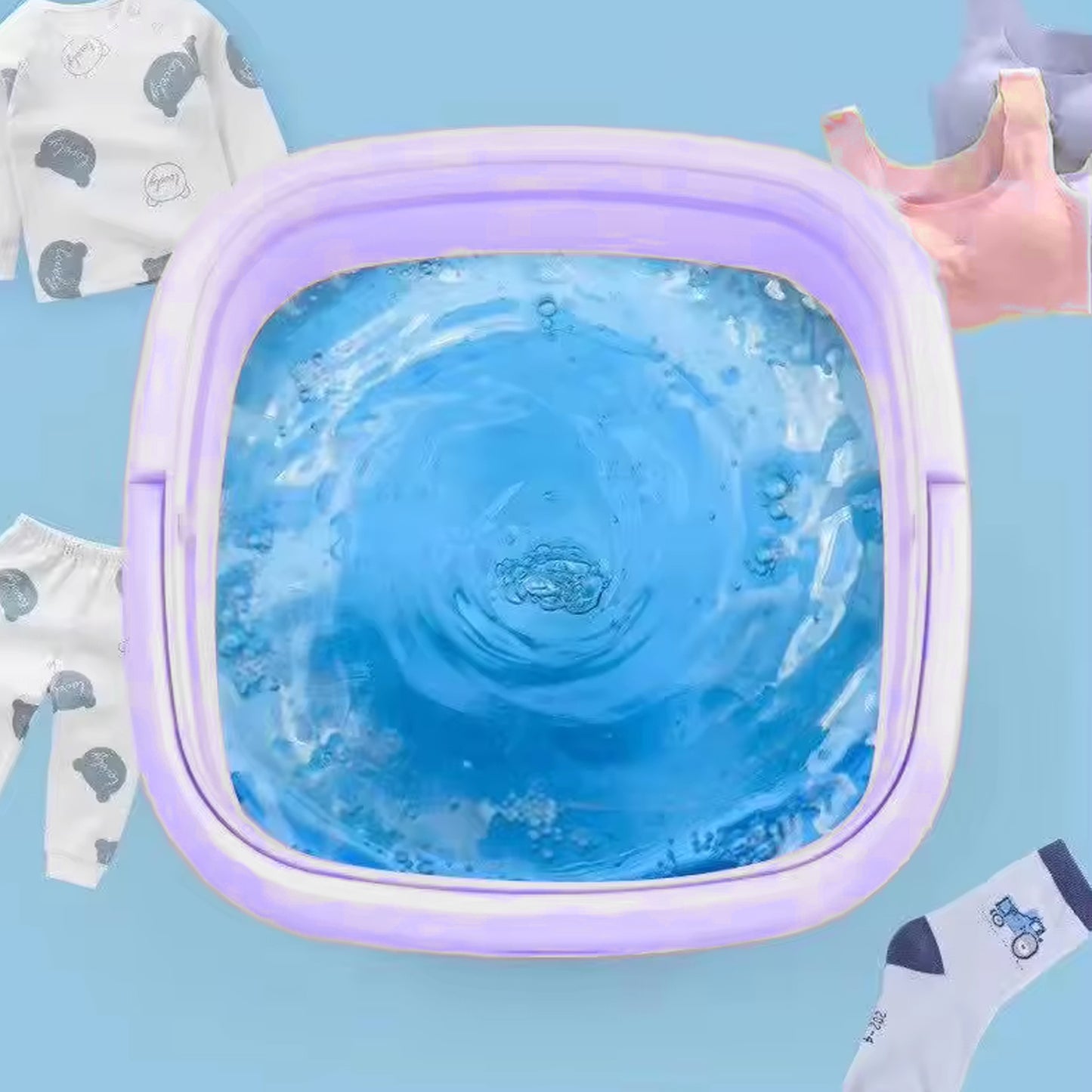 Folding Washing Machine Mini Portable Washing Machine Deep Cleaning Mini Foldable Washing Machine Suitable For Socks Underwear Baby Clothes  Other (1 Pc)