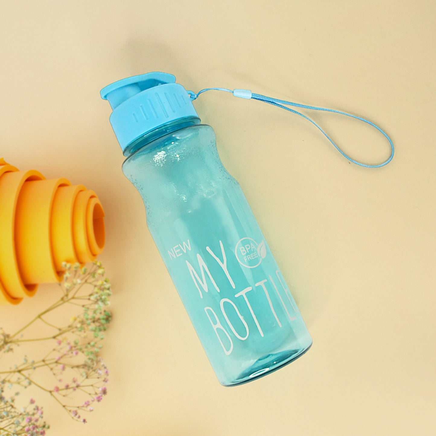 Bpa-Free Plastic Sports Water Bottle (Approx. 400 Ml  1 Pc)