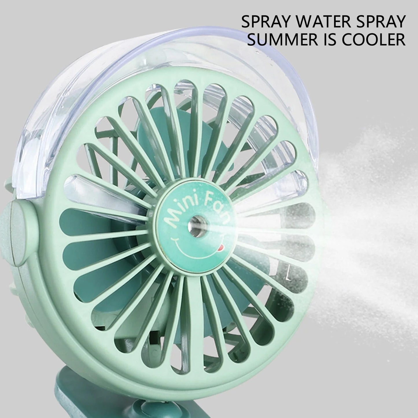 Portable Clip-On Fan Battery Operated With Light  Spray Small Yet Powerful Usb Table Fan 3-Speed Quiet Rechargeable Mini Desk Fan 360 Rotation Personal Cooling Fan For Home Office Camping