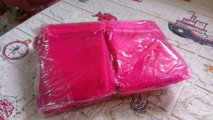 Organza Gift Bags Small Mesh Bags Drawstring Gift Bags Christmas Drawstring Organza Gift Bags Wedding Party Festival Gift Bags (100 Pcs Set)