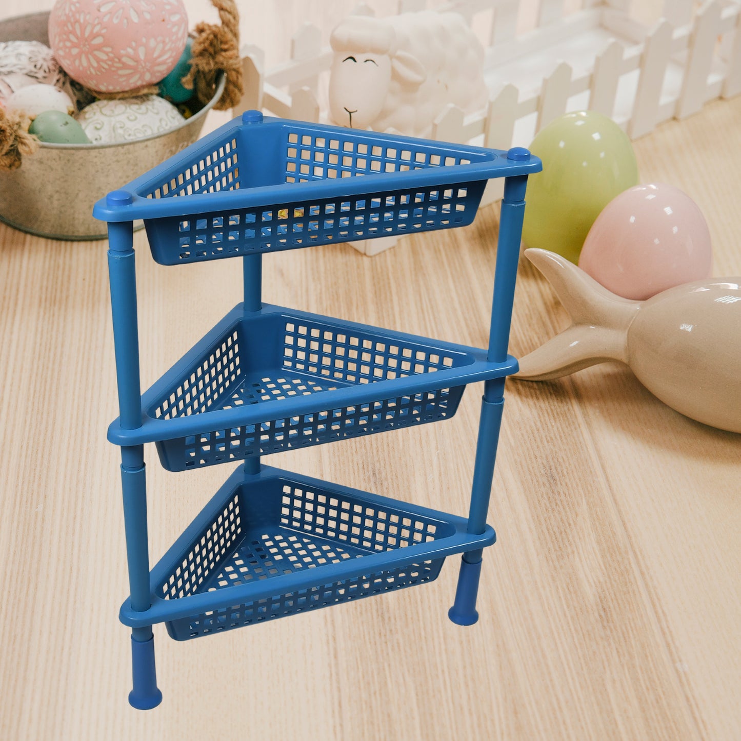 Triangle Storage Plastic 3-Tier  Rack Shelf For Kitchen Living Room Bathroom Office