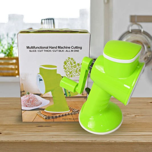 6 In 1 Multi Functional Vegetable Cutter  Slicer Hand Machine Cutting Slice Cut Thick Cut Silk All In One Vegetable Chopper Cutter  Slicing Cutter Barrel - Vegetable Grater With 6 Removable Blades
