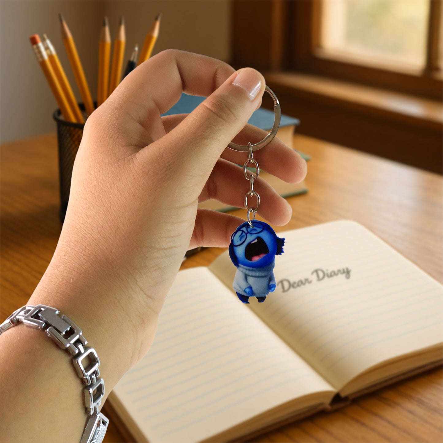Cutecartoon Character Girl Keychain For Kids Bags  Stationery