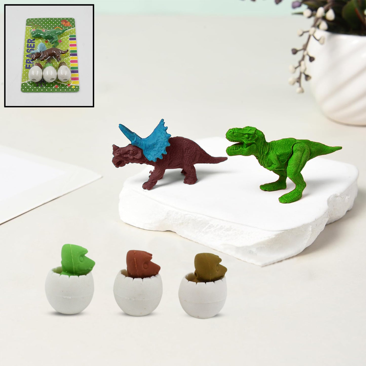 Dinosaur Shaped Erasers  Egg Shape Eraser For Kids Dinosaur Erasers Puzzle 3D Eraser Mini Eraser Dinosaur Toys Desk Pets For Students Classroom Prizes Class Rewards Party Favors (5 Pcs Set)