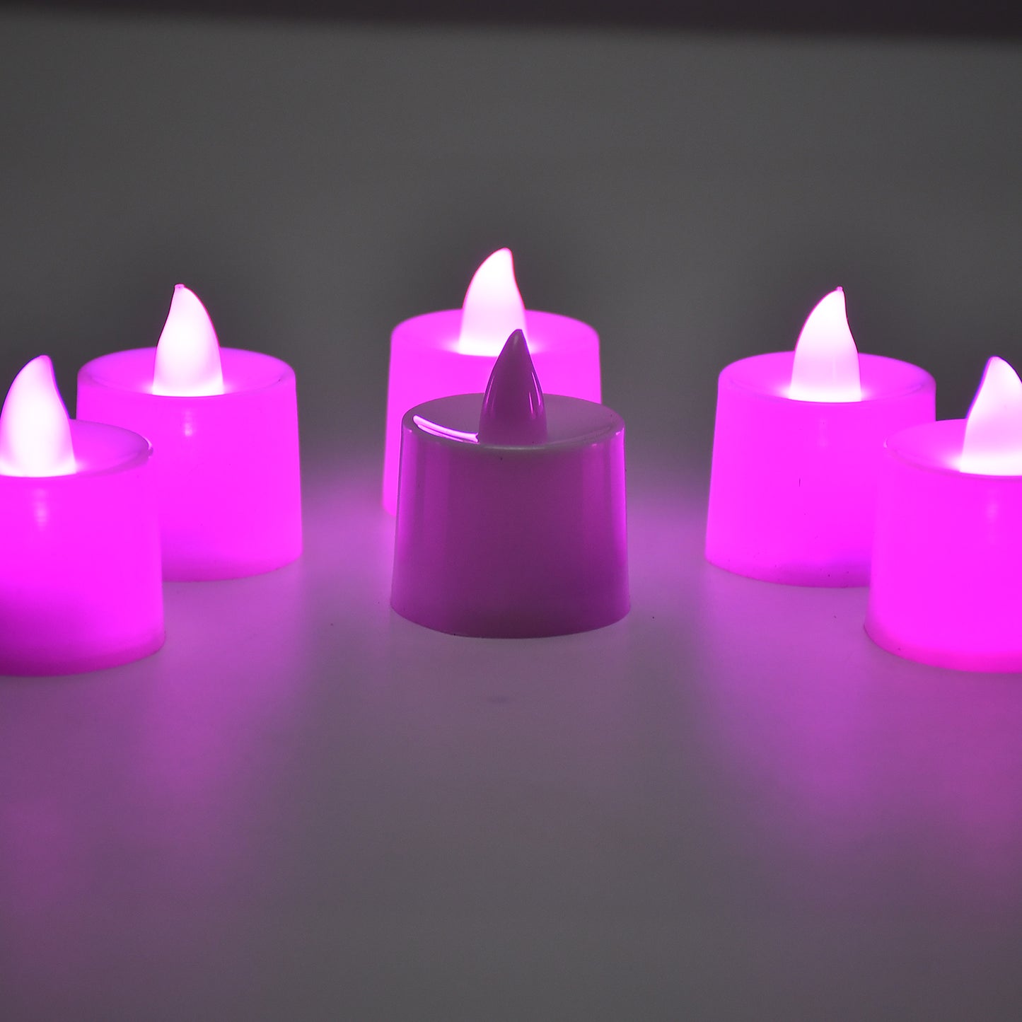 Pink Flameless Led Tealights Smokeless Plastic Decorative Candles - Led Tea Light Candle For Home Decoration (Pack Of 24)