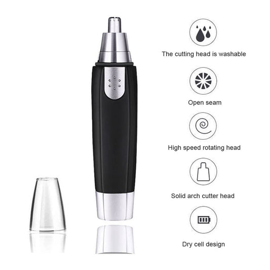 Sharp New Ear And Nose Hair Trimmer Professional Heavy Duty Steel Nose Clipper Battery-Operated.