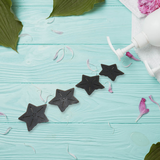 Mini  Pvc Anti-Slip Bat Mat Non Slip Baby Bath Mats Mini Child Safety Anti Slip Shower Mats Star Leaf Shaped For Kids (4 Pc Set)
