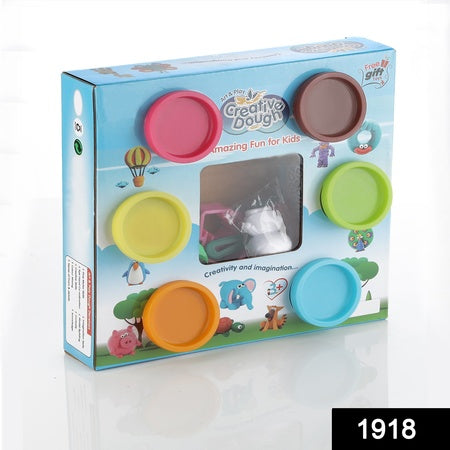 Non-Toxic Creative 50 Dough Clay Mould 5 Different Colors (Pack Of 6 Pcs)