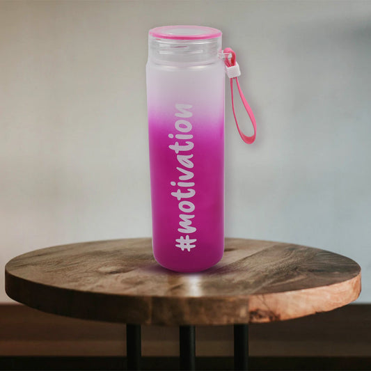 Motivational Glass Bottle Colorful Portable Water Glass Bottle With Rubber Banddaily Intake Hourly Water Bottle To Ensure You Drink Enough Water Throughout The Dayreusable Cycling Gym Workout Fitnessbottle(Approx 350 Ml)