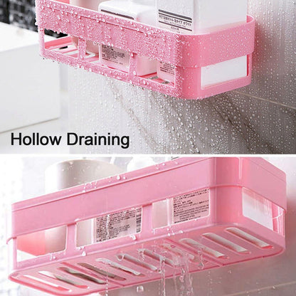 Abs Plastic Shower Corner Caddy Basket Shelf Rack With Wall Mounted Suction Cup For Bathroom Kitchen