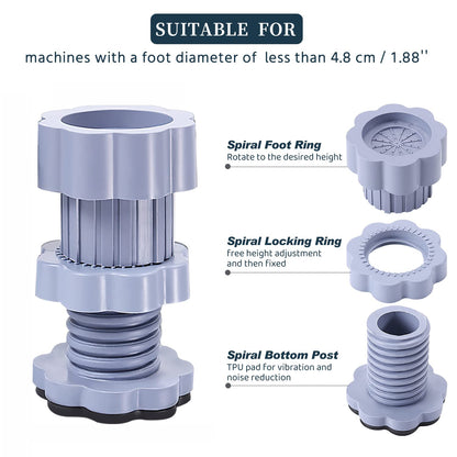 Washing Machine Support Anti Vibration Washing Machine Support Adjustable Washer Anti Vibrasion Pads Washer  Dryer Pedestalswashing Machine Accessory Anti- Skid Pad Pvc Lifting Pad Non-Slip ( 4 Pc Set  1Pc )