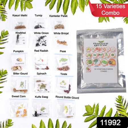 Varieties Of Vegetable Seeds Combo (1 Pkt.  15 Varieties)