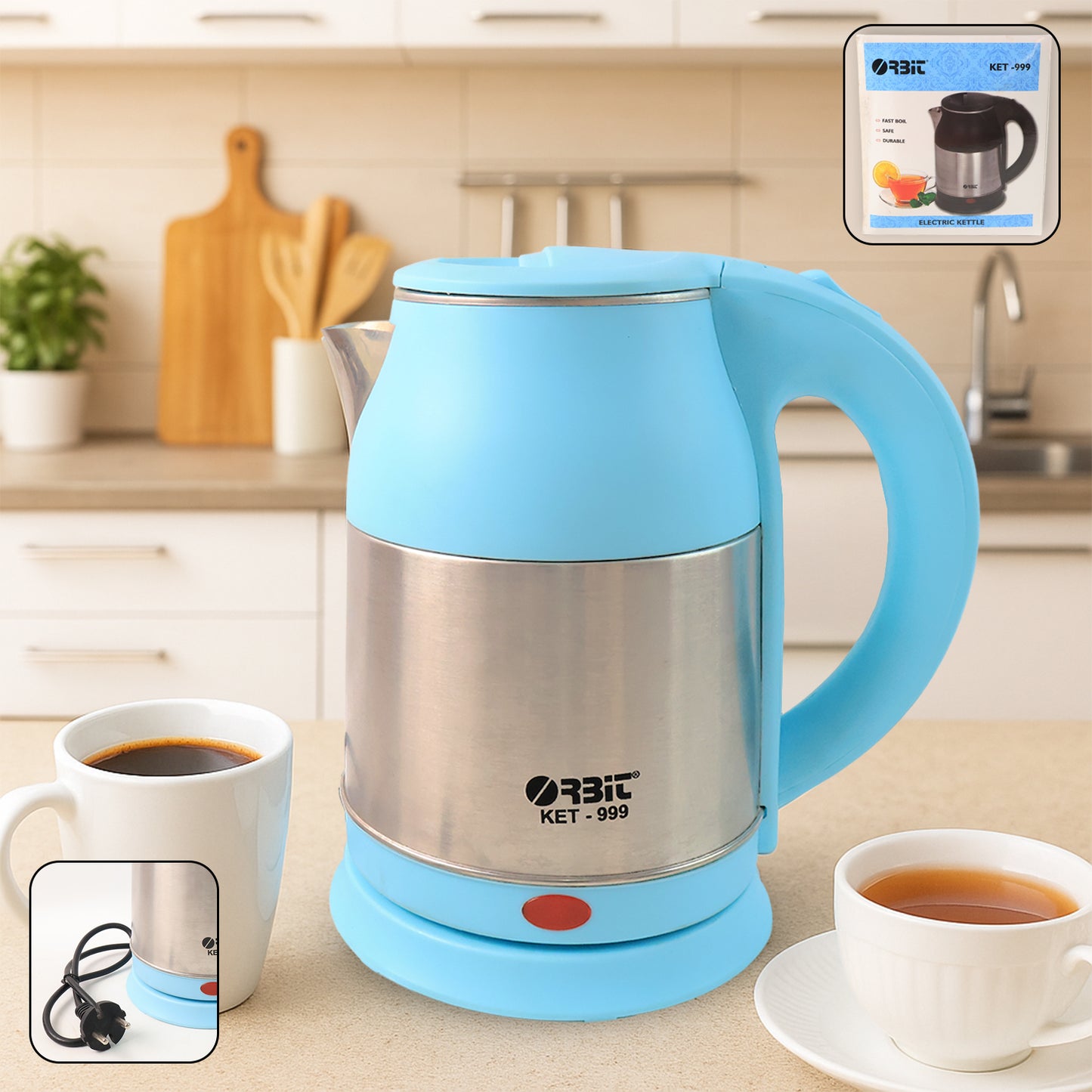 Orbitelectric Kettle With Stainless Steel Body (1 Pc  2 Ltr)