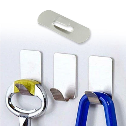 Multipurpose Stainless Steel Wall Hanging Hook 12 Pc Self Adhesive Stainless Steel Heavy Duty Wall Hooks For Hanging Clothes Calender Bathroom Tiles Kitchen Key Hange (18 Pc Set)