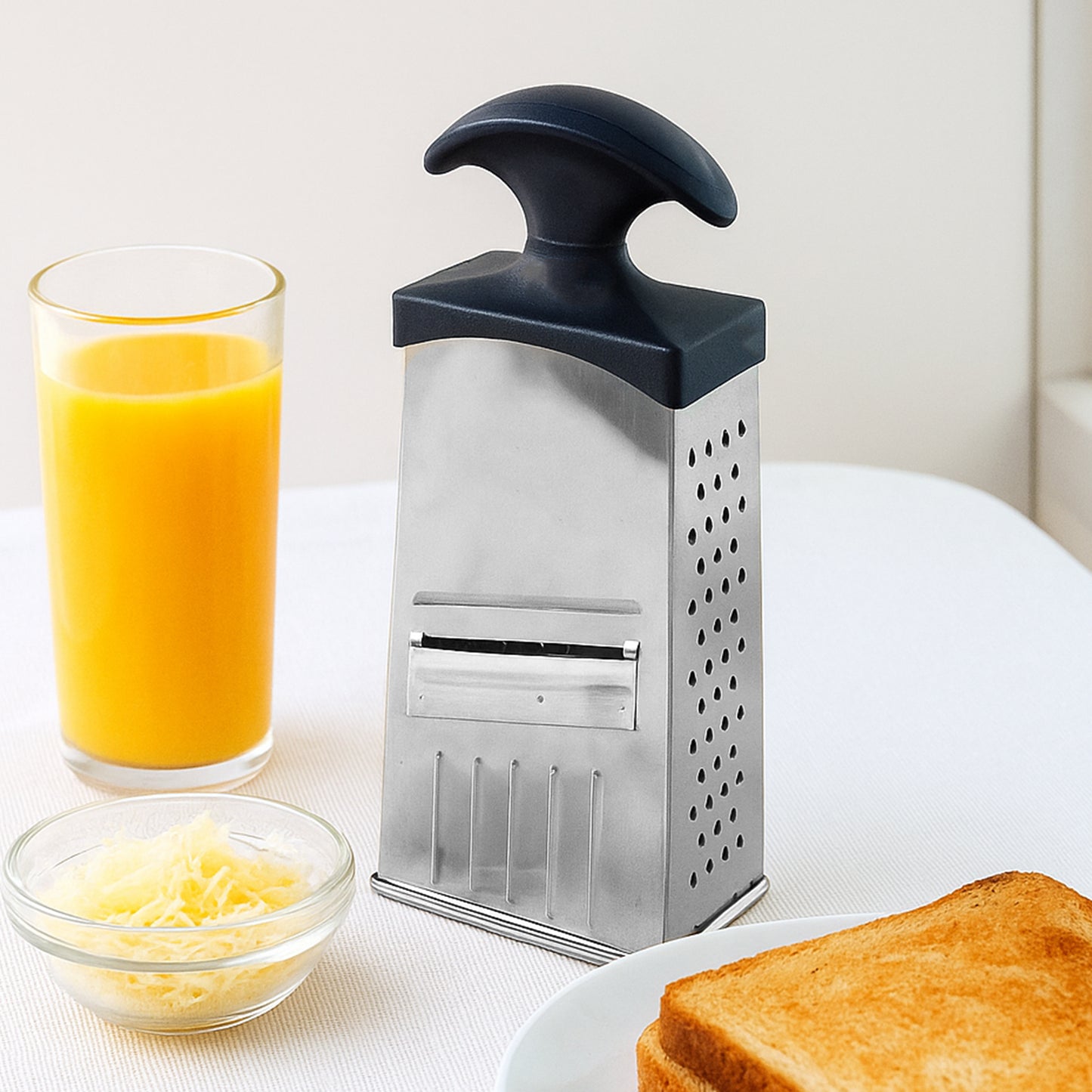 Apexclassic 4-In-1 Stainless Steel Grater  Slicer With Handle