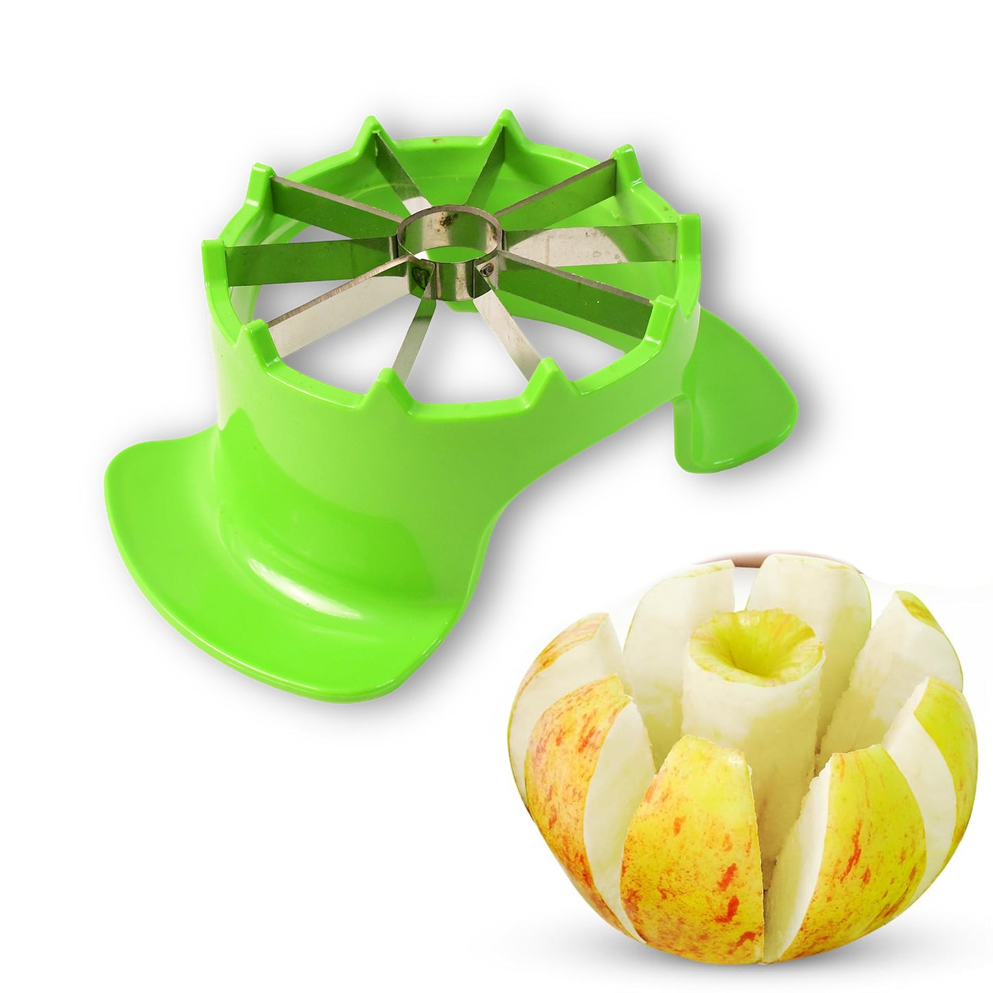Apexapple Cutter With Container  Unbreakable Abs Body  Stainless Steel Blades