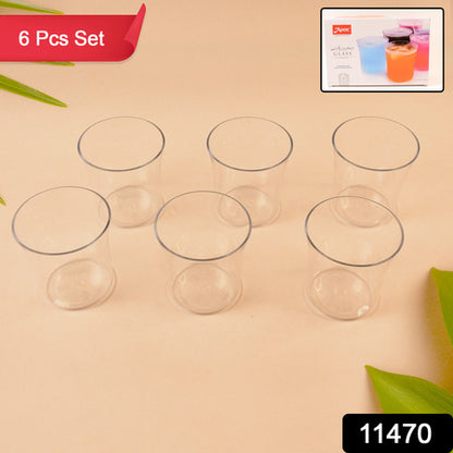 Apexwelcome Plastic Glass Set For Daily Use  Set Of 6