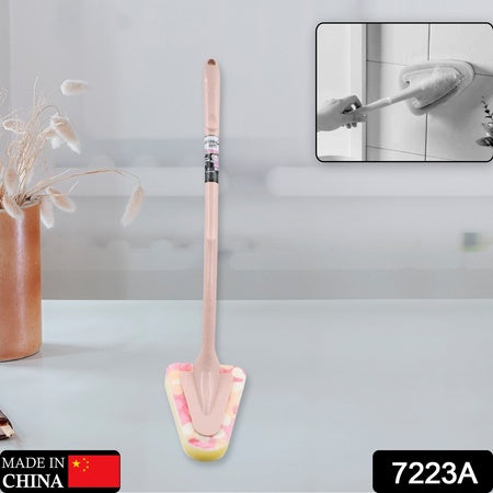 Cleaning Supplies Kitchen Handle Universal Triangular Sponge Multifunctional Bathroom Brush Handle Kitchen  Dining  Bar