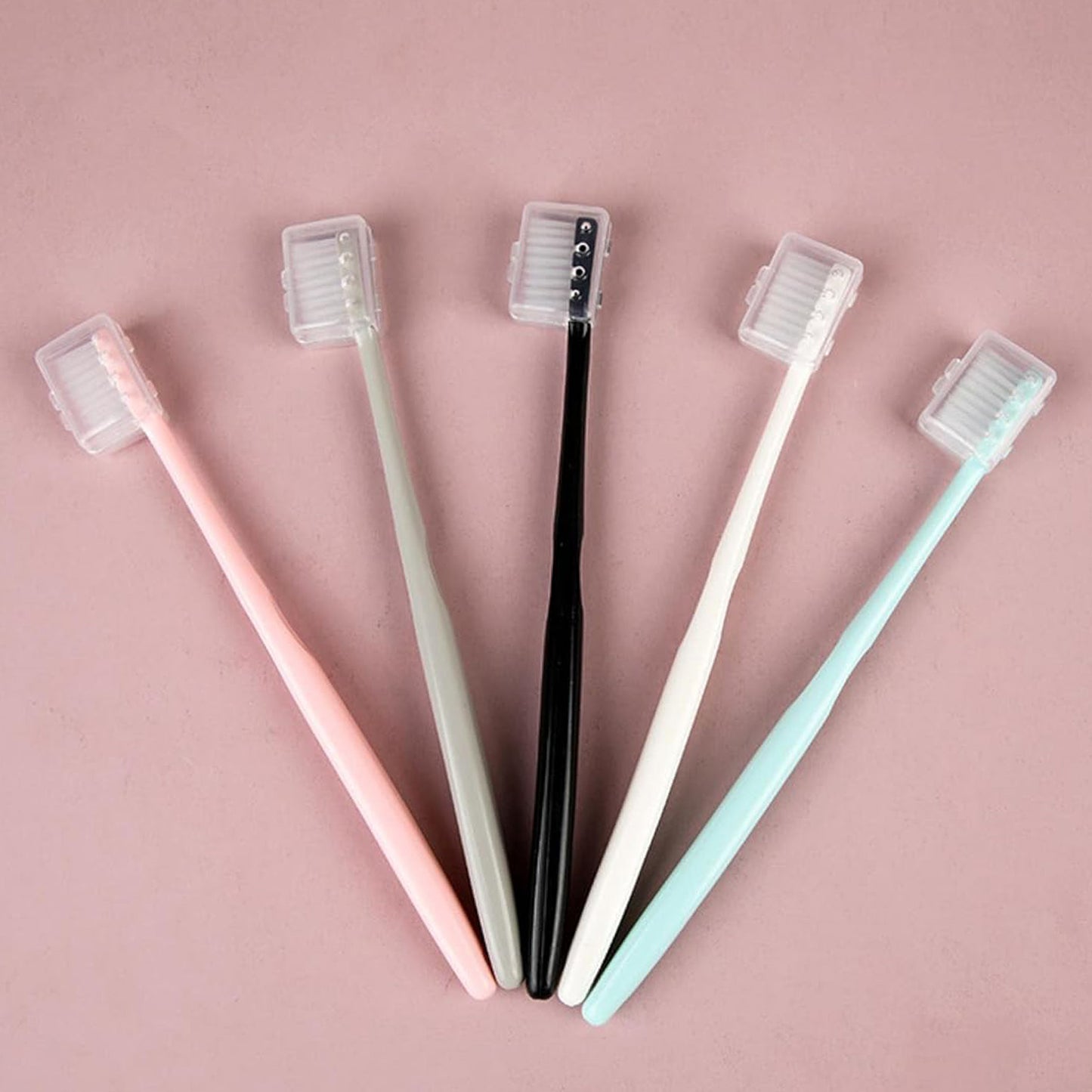 Kidsadults Ultra Soft-Bristled Toothbrush With Cover (10 Pcs Set)