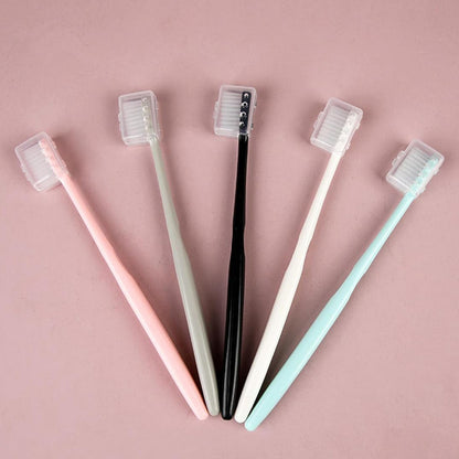 Kidsadults Ultra Soft-Bristled Toothbrush With Cover (10 Pcs Set)