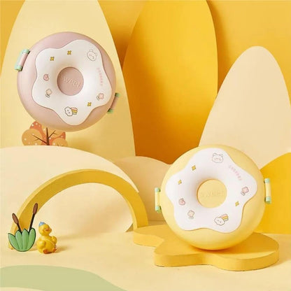 Donutshaped Double Insulated 3 Compartment Lunch Box (1 Pc  Mix Color)