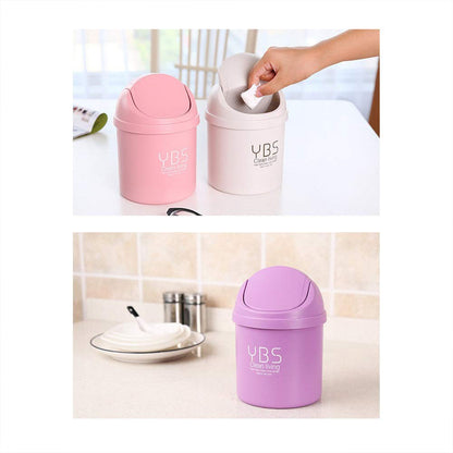 Minitrash Can With Lid Small Tiny Trash Bin (18X13 Cm  1 Pc)