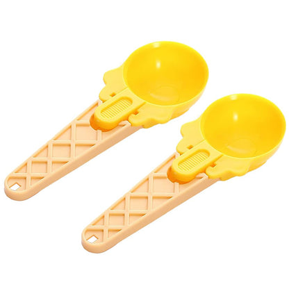 Ice Cream Spoons 2Pcs Plastic Water Melon Scoopers With Trigger Dipper And Adults For Summer Party Ice Cream Scoop Food Serving Spoon Kitchen Tools Ice Cream Digging Spoon Household Spoons Cupcake Spoons Aps Fruit Ball Player (2 Pc)