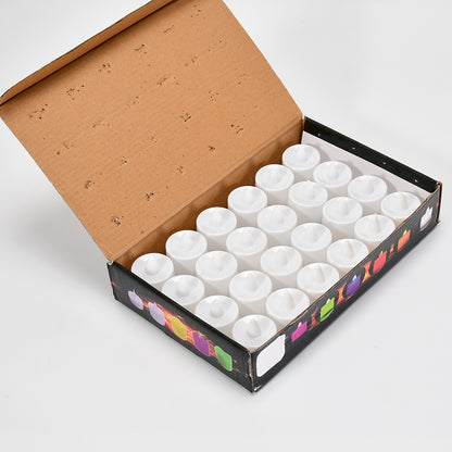 Pink Flameless Led Tealights Smokeless Plastic Decorative Candles - Led Tea Light Candle For Home Decoration (Pack Of 24)