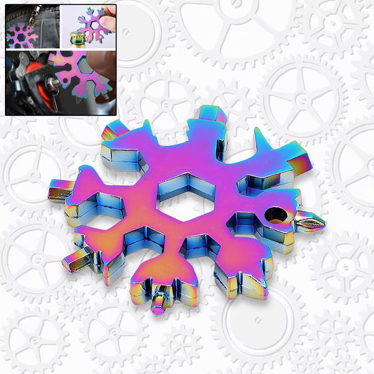 Durable  Portable 18 In 1 Snowflake Multi-Tool Snowflake Bottle Opener Flat Phillips Screwdriver Kit Wrench