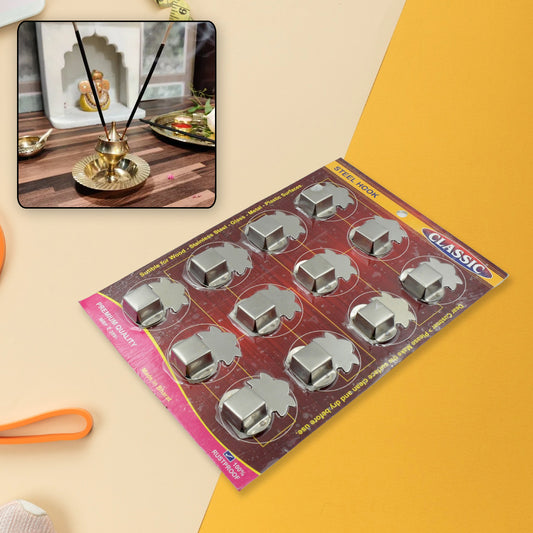 Stainless Steel Agarbatti Stand Agarbatti Holder Stand Self Adhesive Wall Mounted Stand Wall Hook Capacity To Hold 3 Agarbatti - Pack Of 12 Hooks