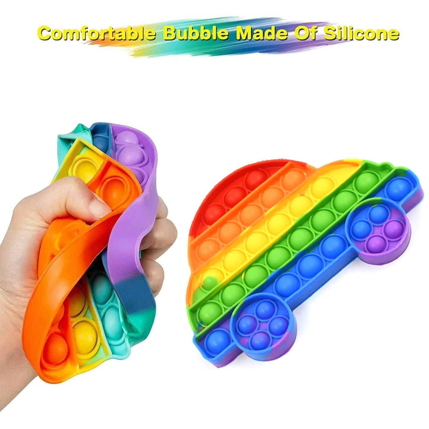 Pop Fidget Toy Push Pop Bubble Fidget Sensory Toy For Kids And Adults Fidget Popper Stress Reliever Sensory Fidget Poppers (Butterfly  Car Shape  1 Pc)