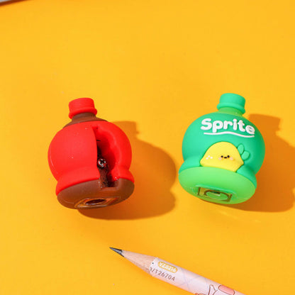 2-In-1 3D Cold Drink Bottle Shape Rubber Pencil Sharpener And Eraser Set Stationery For Kids School Boys Girls Birthday Return Gifts (24 Pcs Set  1 Pc )
