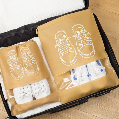 Beach Bag Shoes Storage Bag Closet Organizer Non-Woven Travel Portable Bag Waterproof Pocket Clothing Classified Hanging Bag Shoe Bag Luggage Travel Portable Shoe Pouch Non Woven Transparent Window (3 Pc )
