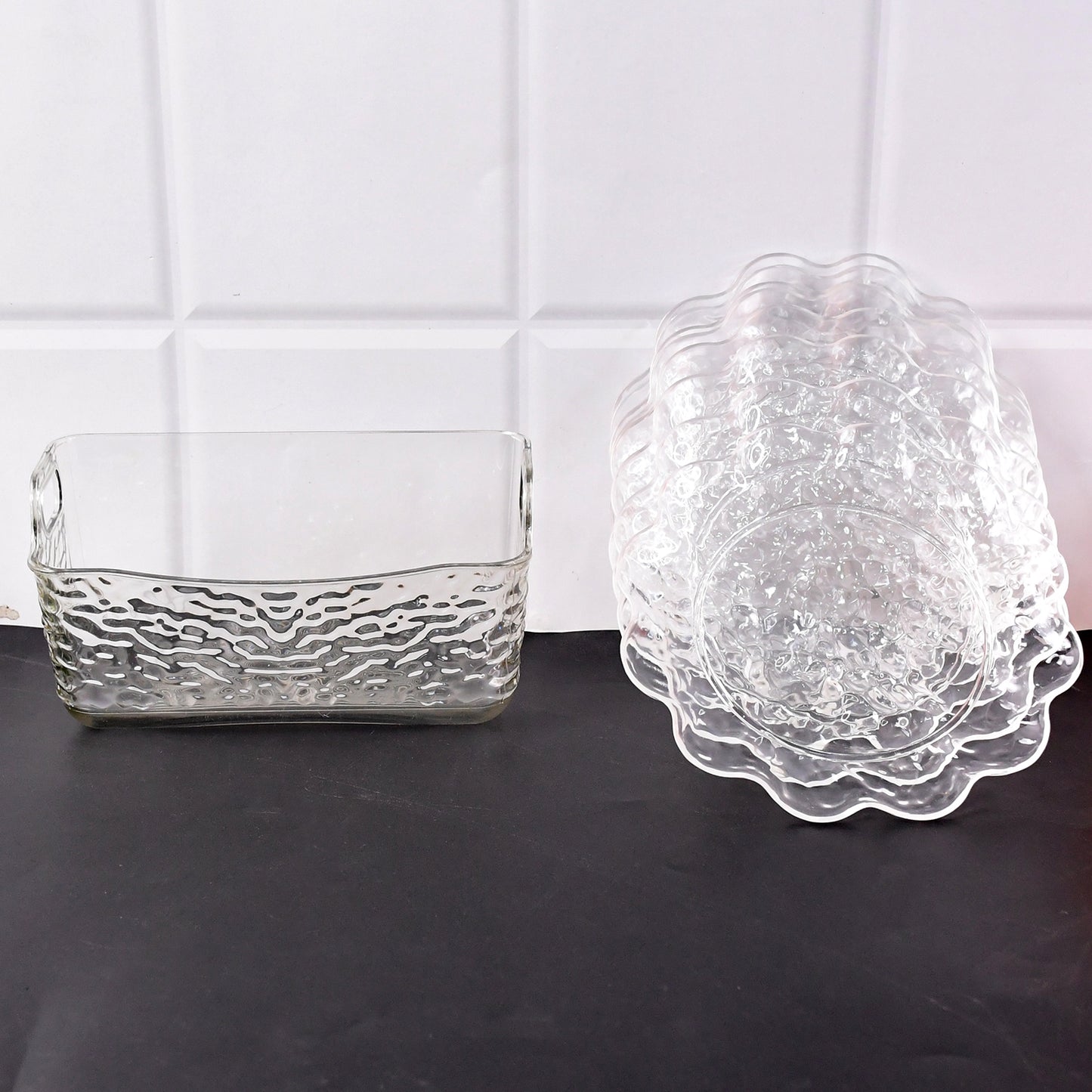 9 In1 Plastic Bowl With Serving Tray  Plates Set