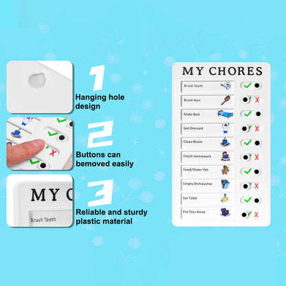 Portable My Chores Home Note Board Management Planning Memo Boards Reminding Time. (Size - 20X12Cm)
