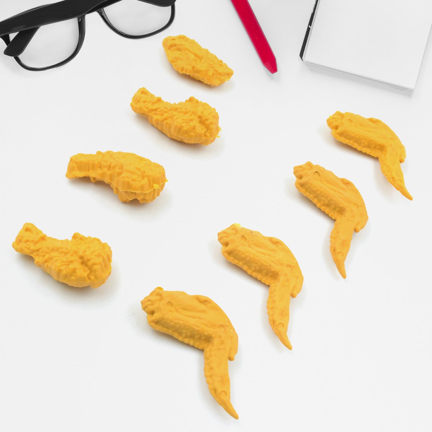 Cute Erasers Pencil Eraser Chicken Wings Chicken Legs Eraser Student School Supplies Gifts Chicken Rubber Drawing Small Eraser Office Accessory Fun Back To School Supplies Gifts Party Favor For Kids Adults Students (8 Pcs Set)