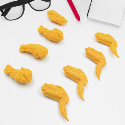Cute Erasers Pencil Eraser Chicken Wings Chicken Legs Eraser Student School Supplies Gifts Chicken Rubber Drawing Small Eraser Office Accessory Fun Back To School Supplies Gifts Party Favor For Kids Adults Students (8 Pcs Set)