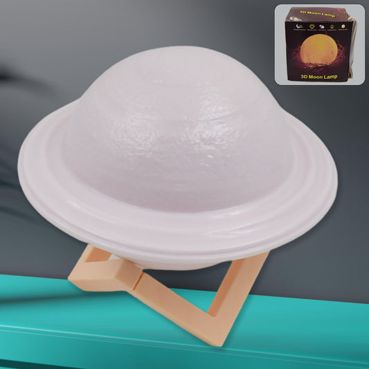 3D Saturn Lamp Home Decoration Bedside Night Light With Base (1 Pc  Multicolor)