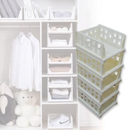 5 Layer Stackable Multifunctional Storagefor Clothes Foldable Drawer Shelf Basket Utility Cart Rack Storage Organizer Cart For Kitchen Pantry Closet Bedroom Bathroom Laundry (5 Layer 1 Pc)