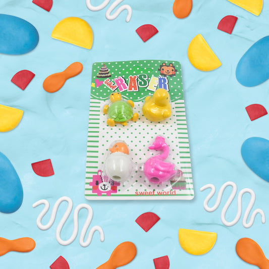 3D Mix Design Fancy  Stylish Colorful Erasers Mini Eraser Creative Cute Novelty Eraser For Children Different Designs Eraser Set For Return Gift Birthday Party School Prize (1 Set)