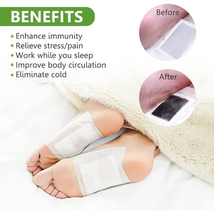 Kinoki Cleansing Detox Foot Pads Ginger  Salt Foot Patch -10Pcs (Free Size White)