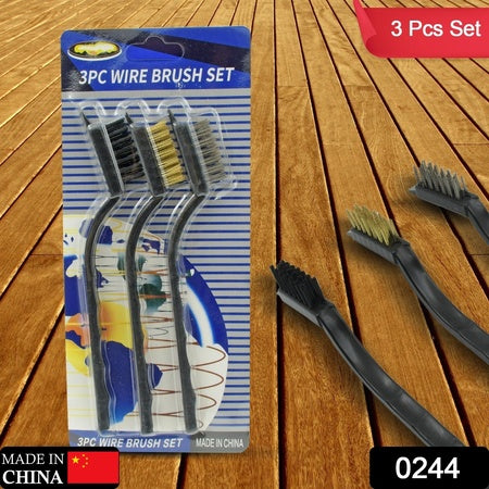 3Pcs Mini Wire Brush Set (Steelnylonbrass Brush)