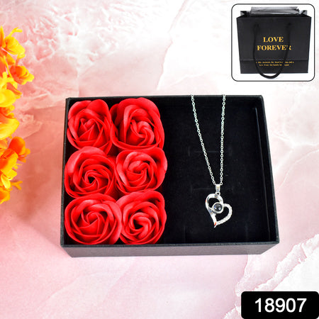 Roseflower Gift Box Handmade Eternal Rose With I Love You Necklace Valentines Day
