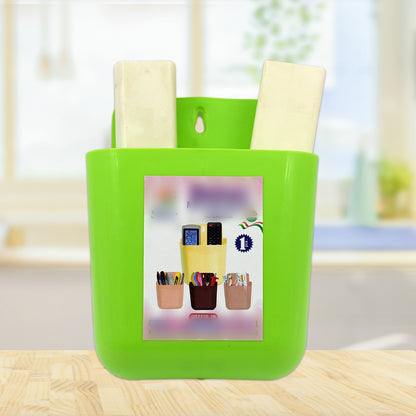 Multipurpose Wall Holder  Mobile Holder  Stationary Storage  Bathroom Accessories  Remote Holder  Makeup Brush Holder  Useful In Office Kitchen Drawing Room 2 Section Stand (1 Pc )