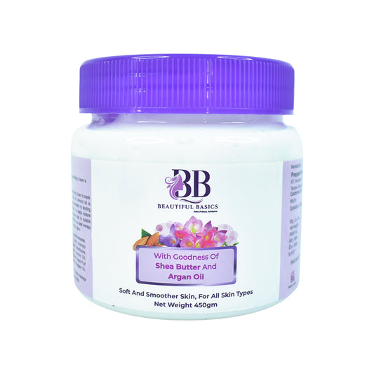 Beautiful Basics Shea Butter  Argan Oil Body Cream  450G