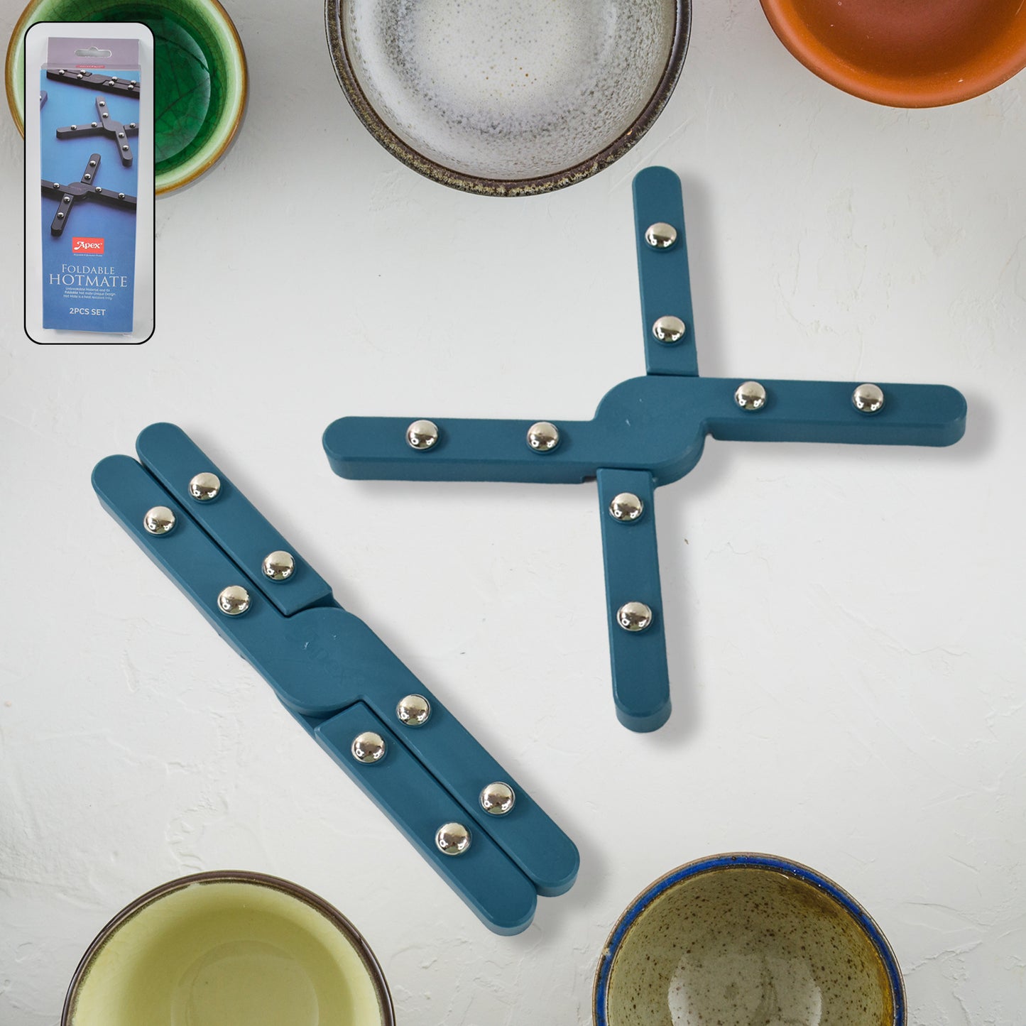 Apexfoldable Hot Mate Set  2 Pcs Folding Pan Stand For Hot Pots