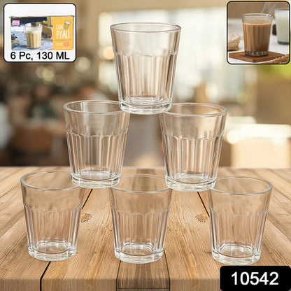 Supermom Plastic Chai Pyali Transparent Tea Glass Set (130Ml  6 Pc)