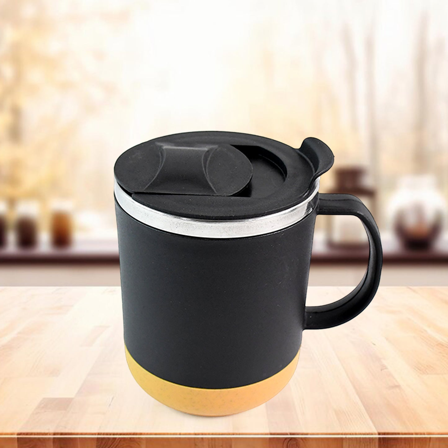 Insulated Coffee Mug With Spill-Proof Lid (Approx 450Ml  1 Pc)