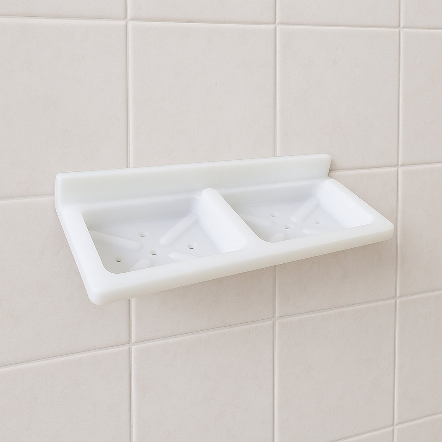Wallmounted Double Compartment Soap  Sponge Holder (1 Pc)