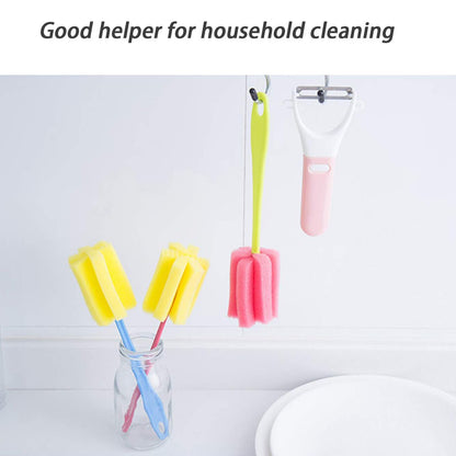 Sponge Cup Washing Brush Washing Cup Milk Bottle Cleaning Brush Kitchen Brush Water Cup Tea Cup Brush Sponge Head Household Kitchen Cleaning Tool (20Cm)